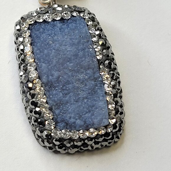 Silver Druzy and Marcasite Pendant - Picture 14 of 14